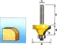 Фреза кромочная калевочная Makita R9.52 31.8х15.9х8х32х2Т D-11243, арт. 170946 