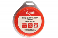 Леска витой квадрат, 2 мм, 15 м Elitech 0809.008100 (188771)