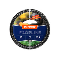 Леска PATRIOT Profline D 2,4 мм L 15 м (скрученный квадрат, черный) 240-15-5 на пластиковой обойме PATRIOT 805402206