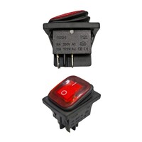 Переключатель KCD4-130/4PN FS красный (370к) 16A 250V 20A 125V, арт. 370к