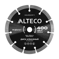 Диск алмазный по асфальту ALTECO 400x25.4x3.2 мм 66486