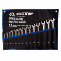 Набор комбинированных ключей KING TONY 6-19 мм, чехол из теторона, 14 предметов 12D14MRN05